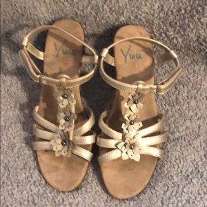 Light gold metallic sandals